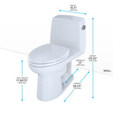 TOTO MS854114SLR#01 UltraMax One-Piece Elongated Toilet with Right-Hand Trip Lever, Cotton White