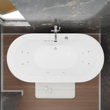 ANZZI FT-AZ201 Sofi 5.6 ft. Center Drain Whirlpool and Air Bath Tub in White