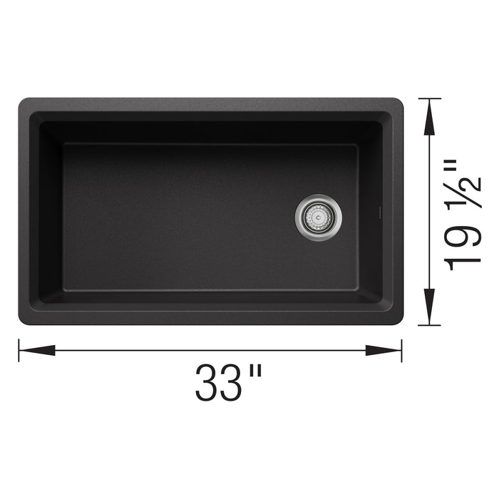Blanco 443312 Inteos SILGRANIT 33" Single Bowl Undermount Workstation Kitchen Sink - Anthracite