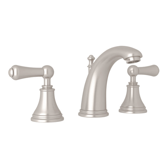 Rohl U.3712LS-STN-2 Perrin and Rowe Georgian Era High Neck Widespread Bathroom Faucet