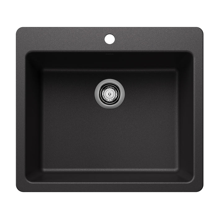 Blanco 443219 Liven SILGRANIT 25" Single Bowl Dual Mount Kitchen Sink - Anthracite