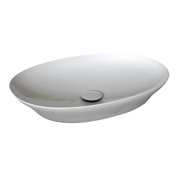 TOTO Kiwami Oval 24 Inch Vessel Bathroom Sink with CEFIONTECT, Cotton White - LT474G#01