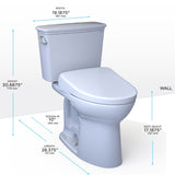 TOTO MW7864726CEFG.10#01 Drake Transitional Two-Piece Elongated Universal Height Toilet with S7 Bidet Seat