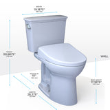 TOTO MW7864726CEFGA.10#01 Drake Transitional WASHLET+ Two-Piece Toilet and S7 Bidet Seat with Auto Flush, Cotton White