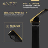 ANZZI L-AZ904MB-BG Single Handle Bathroom Sink Faucet with Pop-up Drain in Matte Black & Brushed Gold