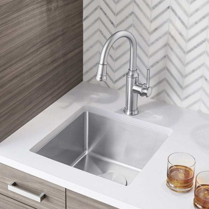 Blanco 443144 Quatrus R15 17" Undermount Stainless Steel Bar Sink