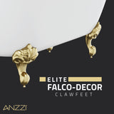 ANZZI FT-AZ132BG Falco 5.8 ft. Acrylic Freestanding Soaking Bathtub in Glossy White with Brushed Gold Feet