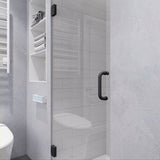 ANZZI SD-AZ8075-01GB Passion Series 24" by 72" Frameless Hinged shower door in Gunmetal with Handle