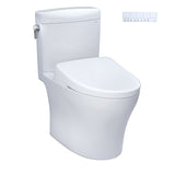 TOTO WASHLET+ Aquia IV Cube Two-Piece Elongated Dual Flush 1.28 and 0.9 GPF Toilet with Auto Flush S7 Contemporary Bidet Seat, Cotton White - MW4364726CEMFGNA#01
