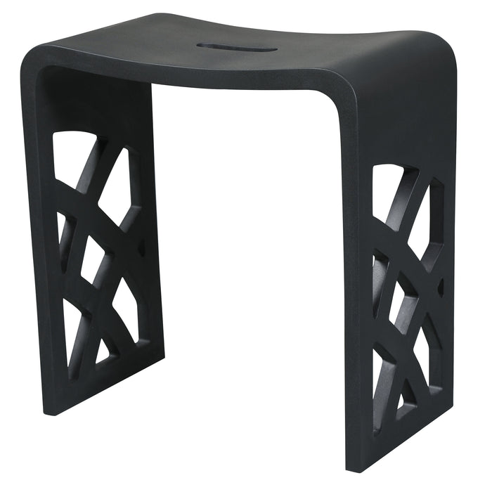 ALFI Brand ABST88BM Black Matte Solid Surface Resin Bathroom / Shower Stool