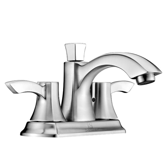 Vista Series 4 in. Centerset 2-Handle Mid-Arc Bathroom Faucet in Brushed Nickel