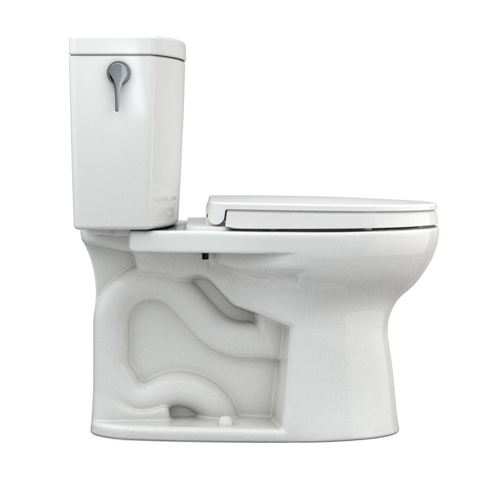 TOTO MS454124CUFG#11 Drake II 1G Elongated Universal Height Toilet with SoftClose Seat, Colonial White