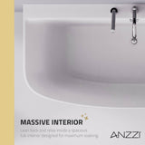 ANZZI FT-FR112473CH Bank Series 5.41 ft. Freestanding Bathtub with Deck Mounted Faucet in White