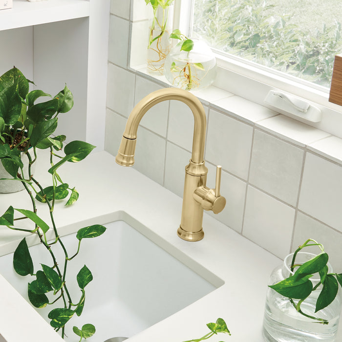 Blanco 442983 Empressa Pull-Down Bar Faucet - Satin Gold