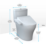 TOTO MW6463074CEMFGN#01 Aquia IV One-Piece Elongated Dual Flush Toilet and WASHLET C2 Bidet Seat