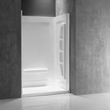 ANZZI SW-AZ011WH Forum 48" x 36" x 74" 3-piece DIY Friendly Alcove Shower Surround in White