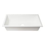 ALFI Brand AB3418SBUM-W White 33" Granite Composite Workstation Single Bowl Undermount Sink