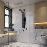 ANZZI SP-AZ078MB Aura 2-Jetted Shower Panel with Heavy Rain Shower & Spray Wand in Matte Black