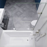 ANZZI SD-AZ8074-01BN Vensea Series 31.5" by 56" Frameless Hinged Tub Door in Brushed Nickel