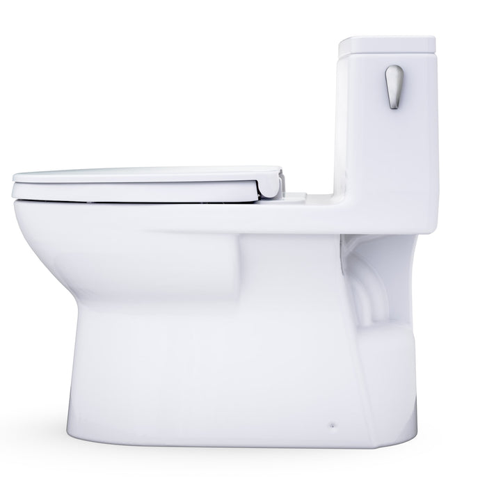 TOTO MS672124CEFRG#01 Redington One-Piece Elongated 1.28 GPF Universal Height Toilet with Right-Hand Trip Lever and Seat