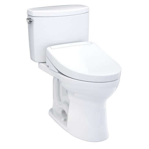 TOTO Washlet+ Drake II 1G Two-Piece Elongated 1.0 GPF Toilet and Washlet+ S5 Bidet Seat, Cotton White - MW4543446CUFG#01