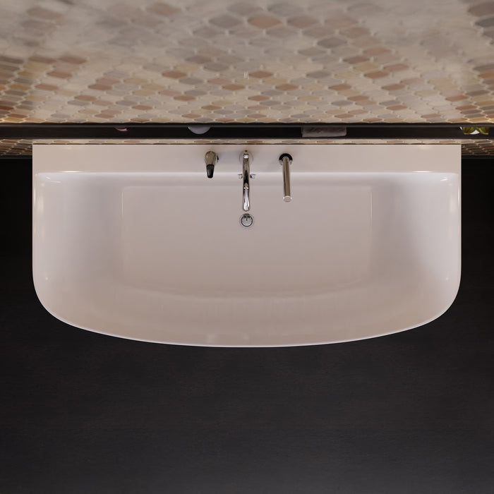 ANZZI FT-FR112473CH Bank Series 5.41 ft. Freestanding Bathtub with Deck Mounted Faucet in White