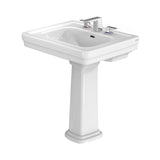 TOTO LPT530.8N#01 Promenade Rectangular Pedestal Bathroom Sink for 8" Center Faucets, Cotton White