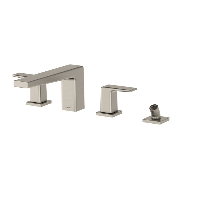 TOTO TBG10202U#BN GB Two-Handle Deck-Mount Roman Tub Filler Trim with Handshower, Brushed Nickel