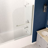 ANZZI SD05301BN-3260R 5 ft. Bathtub in White with 34" x 58" Frameless Tub Door in Brushed Nickel