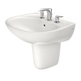 TOTO LHT241.8G#11 Supreme Oval Wall-Mount Bathroom Sink with Shroud for 8" Center Faucets, Colonial White