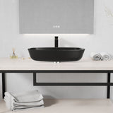 ANZZI LS-AZ913MB Ariadne Rectangle Glass Vessel Bathroom Sink with Matte Black Finish