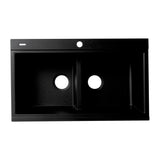 ALFI Brand AB3418DBDI-BLA Black 33" Granite Composite Workstation Double Bowl Drop-in Sink