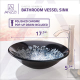 ANZZI LS-AZ8213 Makata Series Vessel Sink in Silver Burst