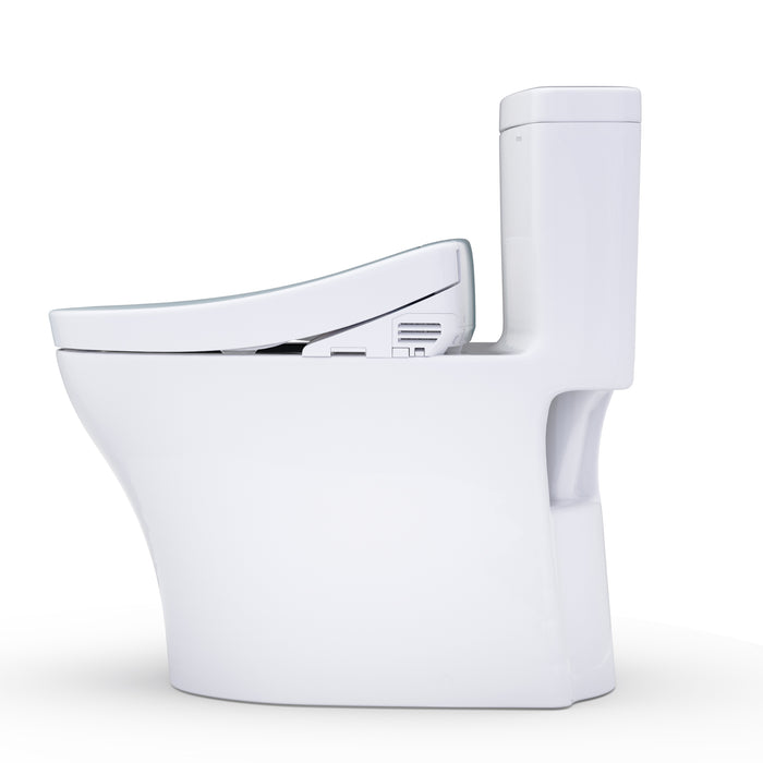 TOTO MW6463346CEMFGN#01 Aquia IV One-Piece Elongated Dual Flush Universal Height Toilet with Washlet S2 Bidet Seat