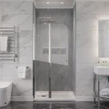 ANZZI SD-AZ14-01CH Romance 72" x 33.5" Frameless Swinging Shower Door in Chrome