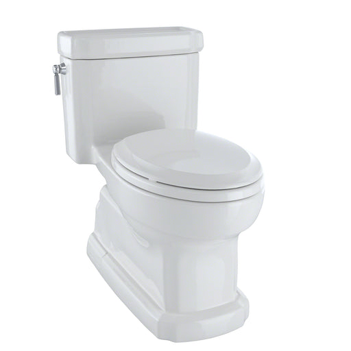 TOTO Eco Guinevere Elongated 1.28 GPF Universal Height Skirted Toilet with CeFiONtect and SoftClose Seat, Colonial White - MS974224CEFG#11