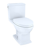 TOTO Connelly WASHLET+ Two-Piece Elongated Dual Flush 1.28 and 0.9 GPF Universal Height Toilet with CEFIONTECT, Cotton White - MS494124CEMFG#01