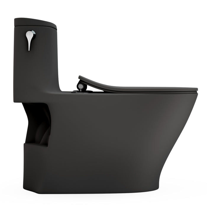 TOTO MS642234CEFG#MBL Nexus One-Piece Elongated Toilet with a Slim SoftClose Seat, Matte Black