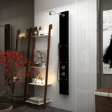 ANZZI SP-AZ018 Melody 59" 6-Jetted Shower Panel with Heavy Rain Shower and Spray Wand in Black Deco-Glass