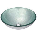 Spirito Series Deco-Glass Vessel Sink in Churning Silver