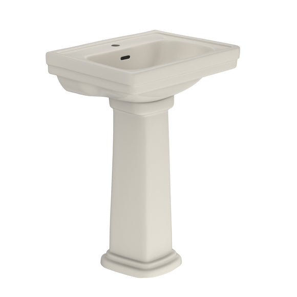 TOTO Promenade 24" x 19-1/4" Rectangular Pedestal Bathroom Sink for Single Hole Faucets, Sedona Beige - LPT532N#12