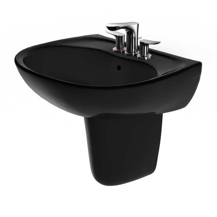 TOTO LHT241.4#51 Supreme Oval Wall-Mount Bathroom Sink and Shroud for 4 Inch Center Faucets, Ebony