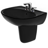 TOTO LHT241.4#51 Supreme Oval Wall-Mount Bathroom Sink and Shroud for 4" Center Faucets, Ebony