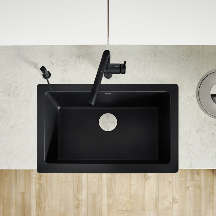 Blanco 526545 Vintera SILGRANIT 30" Single Bowl Apron-Front Farmhouse Sink - Coal Black