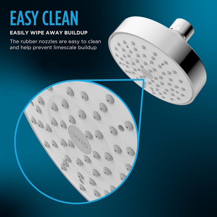 TOTO TBW01012U4#CP Left Series 1.75 GPM Single Spray 4" Modern Round Showerhead, Polished Chrome