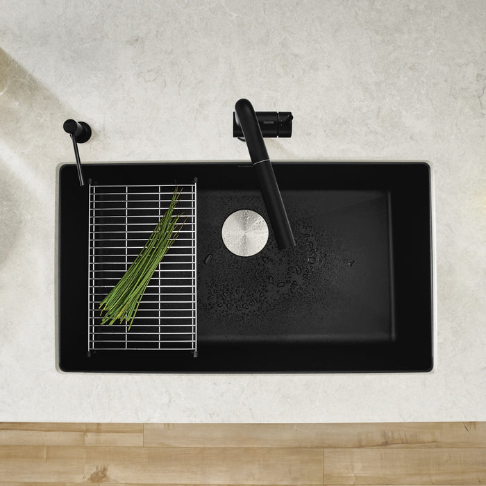 Blanco 442935 Precis SILGRANIT 32" Super Single Undermount Kitchen Sink - Coal Black