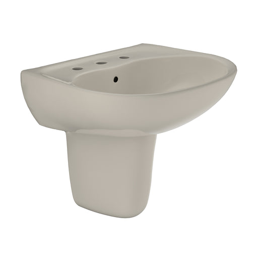 TOTO Supreme Oval Wall-Mount Bathroom Sink with CeFiONtect and Shroud for 8 Inch Center Faucets, Bone - LHT241.8G#03