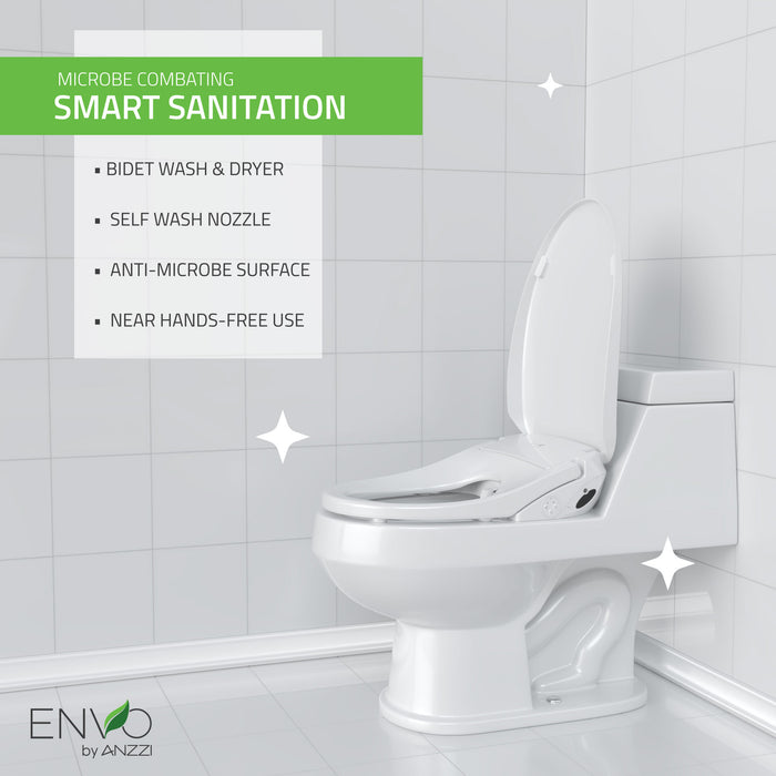 ANZZI TL-AZEB101B Shore Smart Electric Bidet Toilet Seat with Remote Control and Heated Seat