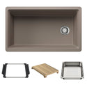 Blanco 443315 Inteos SILGRANIT 33" Single Bowl Reversible Undermount Workstation Kitchen Sink - Truffle