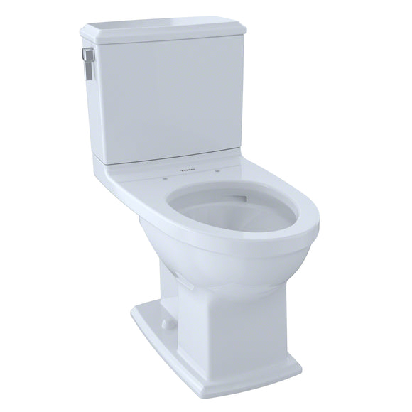 TOTO Connelly Two-Piece Elongated Dual-Max, Dual Flush 1.28 and 0.9 GPF Universal Height Toilet with CEFIONTECT, Cotton White - CST494CEMFG#01
